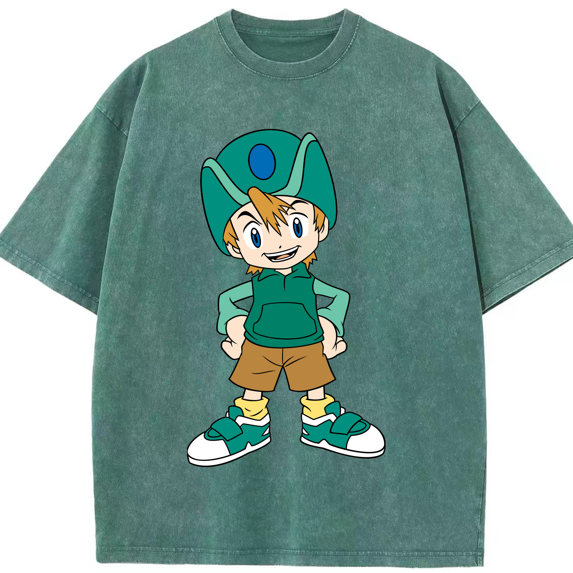 （画像用） Digimon デジタルモンスター/デジモン 綿100% ヴィンテージ風 半袖Tシャツ（フロントプリント）